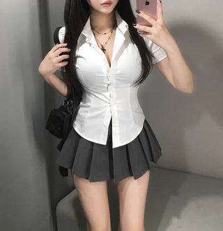 Stretch Slim Fit Short Sleeve Shirt Summer Daily