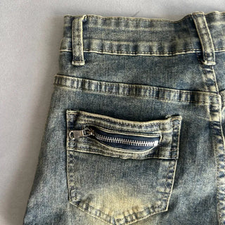 Vintage Denim Hot Pants with Back Pocket and