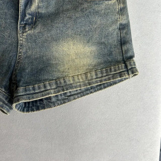 Vintage Denim Hot Pants with Back Pocket and