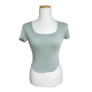U-Line Square Neck Side-Rolled Short Sleeve Slim Fit