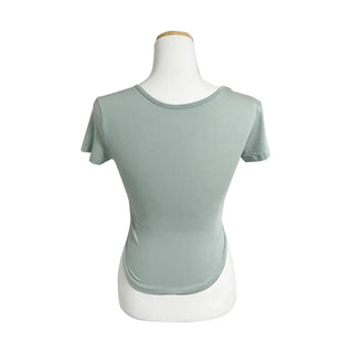 U-Line Square Neck Side-Rolled Short Sleeve Slim Fit