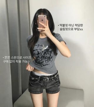 Eyes Vintage Printed Short Sleeve T-shirt Tee Basic