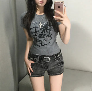 Eyes Vintage Printed Short Sleeve T-shirt Tee Basic
