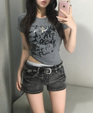 Eyes Vintage Printed Short Sleeve T-shirt Tee Basic