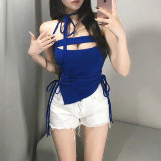 Kari Slit Shirred V-Cut Sleeveless Festival Look Waterbomb
