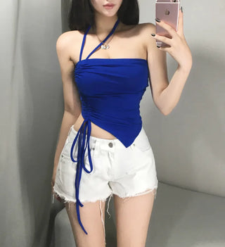 Kari Slit Shirred V-Cut Sleeveless Festival Look Waterbomb