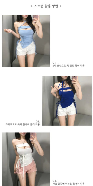 Kari Slit Shirred V-Cut Sleeveless Festival Look Waterbomb