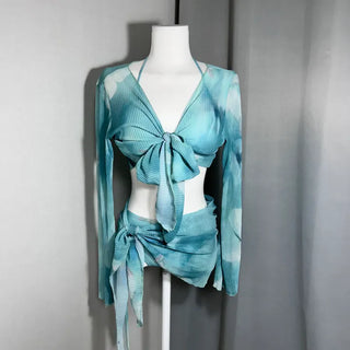 Printed Resort Cover-up Bikini Skirt Skin-Stopping Item Long