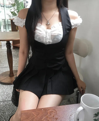 Frill Bolero Cover-up Cardigan Tiered One-piece Swimsuit Set