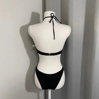 Two-line Chain Asymmetrical Bikini Swimwear Beachwear Hotel Stay
