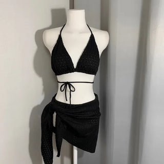 Gold Chain Black Bikini Asymmetrical Swimsuit Monokini Cutout
