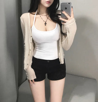 Delicate Punching Shirring Bikini Cover-up Skirt Set Wrap