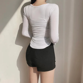 U-Line Square Neck Side Roll Long Sleeve Slim