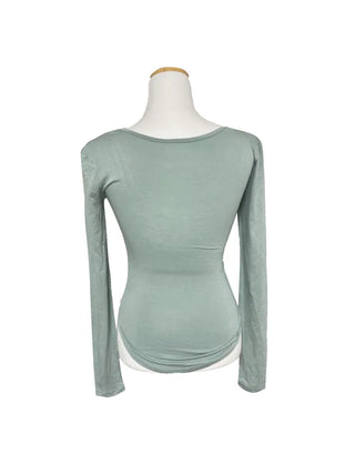 U-Line Square Neck Side Roll Long Sleeve Slim