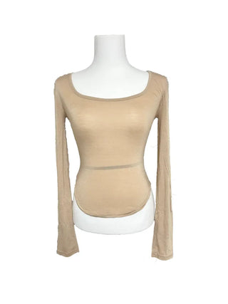 U-Line Square Neck Side Roll Long Sleeve Slim