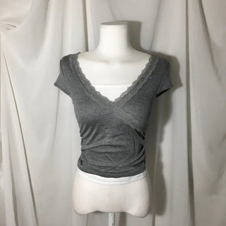 Flower Punching Ribbon Flare Blouse Off-shoulder Sleeveless Delicate