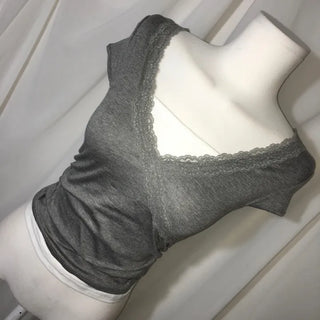 Flower Punching Ribbon Flare Blouse Off-shoulder Sleeveless Delicate