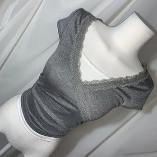 Flower Punching Ribbon Flare Blouse Off-shoulder Sleeveless Delicate