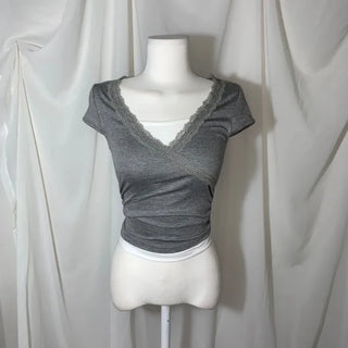 Flower Punching Ribbon Flare Blouse Off-shoulder Sleeveless Delicate