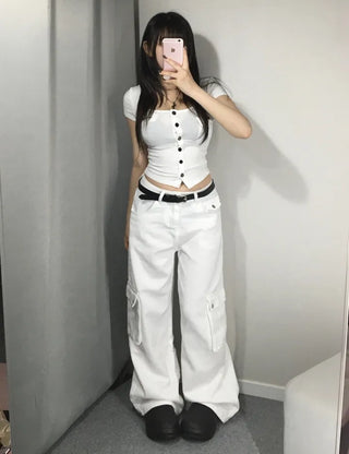96 Short Sleeve Off-Shoulder Asymmetrical T-Shirt Date Look