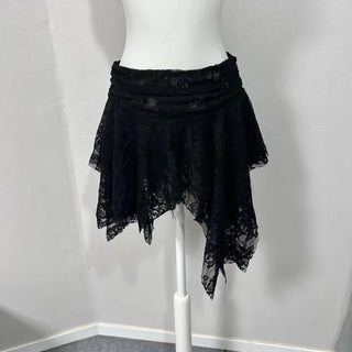 Built-in Cap Frill Asymmetrical Off-Shoulder Sleeveless Heart Neck