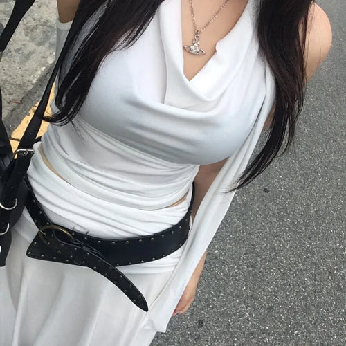 Asymmetrical Shirred Lace Tiered Skirt Jeju Island Look