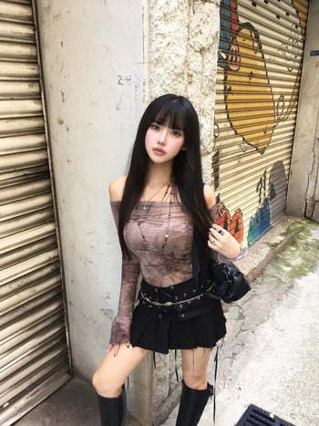 Back Smoked Elastic Banding Flare Shirred Sleeveless Top
