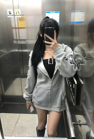 Two-way Bold Striped Zip-up Hoodie Transitional Season Cardigan