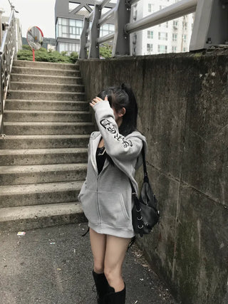 Two-way Bold Striped Zip-up Hoodie Transitional Season Cardigan