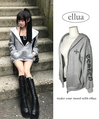 Two-way Bold Striped Zip-up Hoodie Transitional Season Cardigan