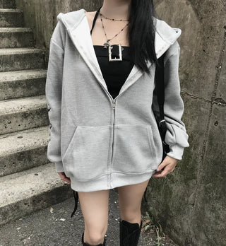 Two-way Bold Striped Zip-up Hoodie Transitional Season Cardigan