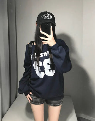Waffle Cross Chrome Embroidered Lettering Balloon Zip-up Hoodie