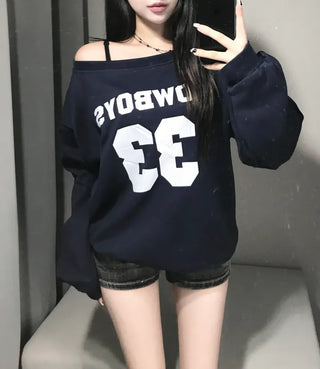 Waffle Cross Chrome Embroidered Lettering Balloon Zip-up Hoodie