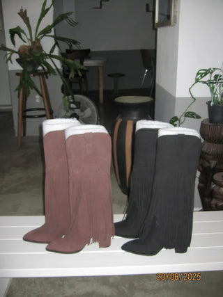 Stiletto Lace-up Long Boots Pointed Toe Dance Punk
