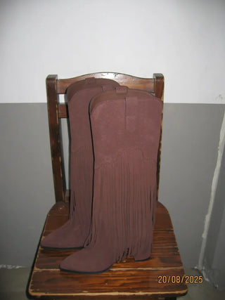 Stiletto Lace-up Long Boots Pointed Toe Dance Punk