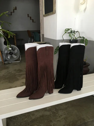 Stiletto Lace-up Long Boots Pointed Toe Dance Punk