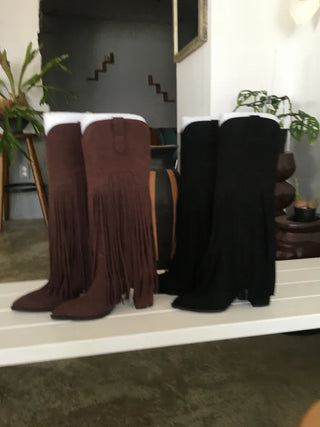 Stiletto Lace-up Long Boots Pointed Toe Dance Punk