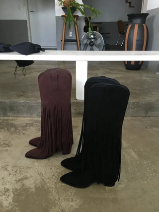 Stiletto Lace-up Long Boots Pointed Toe Dance Punk