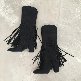 Stiletto Lace-up Long Boots Pointed Toe Dance Punk