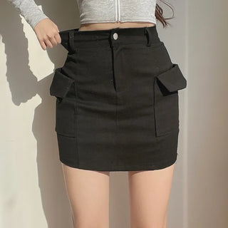 Cargo Pocket Mini Stretch Spandex Skirt