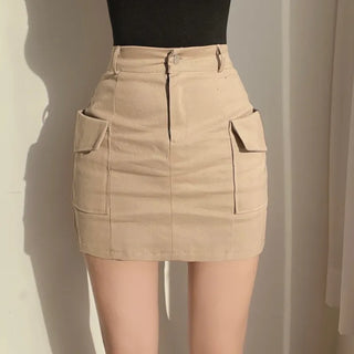 Cargo Pocket Mini Stretch Spandex Skirt