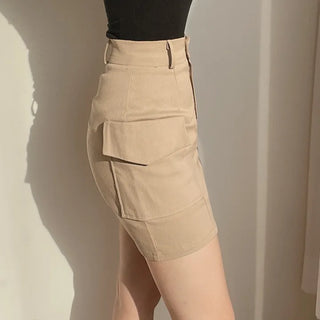 Cargo Pocket Mini Stretch Spandex Skirt