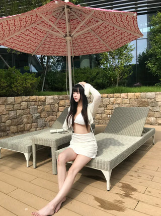 Cutout Shirring Slim Illusion Monokini Slit Sexy Glam