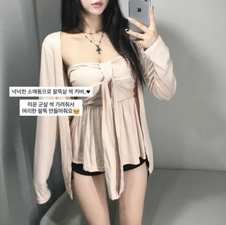 Delicate Fit Open Cardigan Flowy Basic Autumn Outerwear