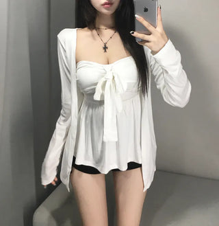 Delicate Fit Open Cardigan Flowy Basic Autumn Outerwear