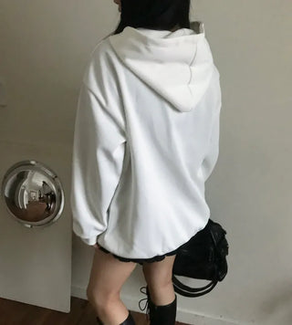 Fur Hooded Padded Jacket Elastic Waist Oversized Loose