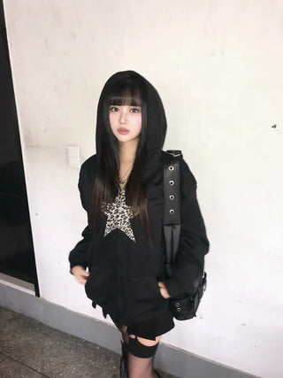 Fur Hooded Padded Jacket Elastic Waist Oversized Loose