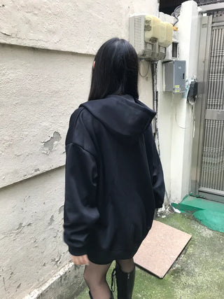 Fur Hooded Padded Jacket Elastic Waist Oversized Loose