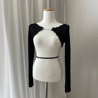 Chain Bolero Cardigan Crop T-shirt Transitional