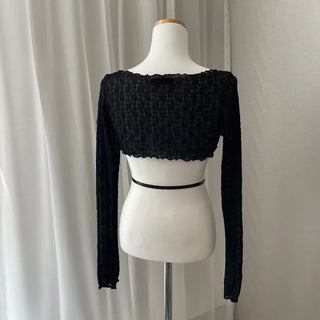 Chain Bolero Cardigan Crop T-shirt Transitional
